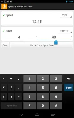 Speed & Pace Calculator android App screenshot 0