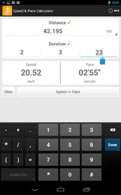 Speed & Pace Calculator android App screenshot 1